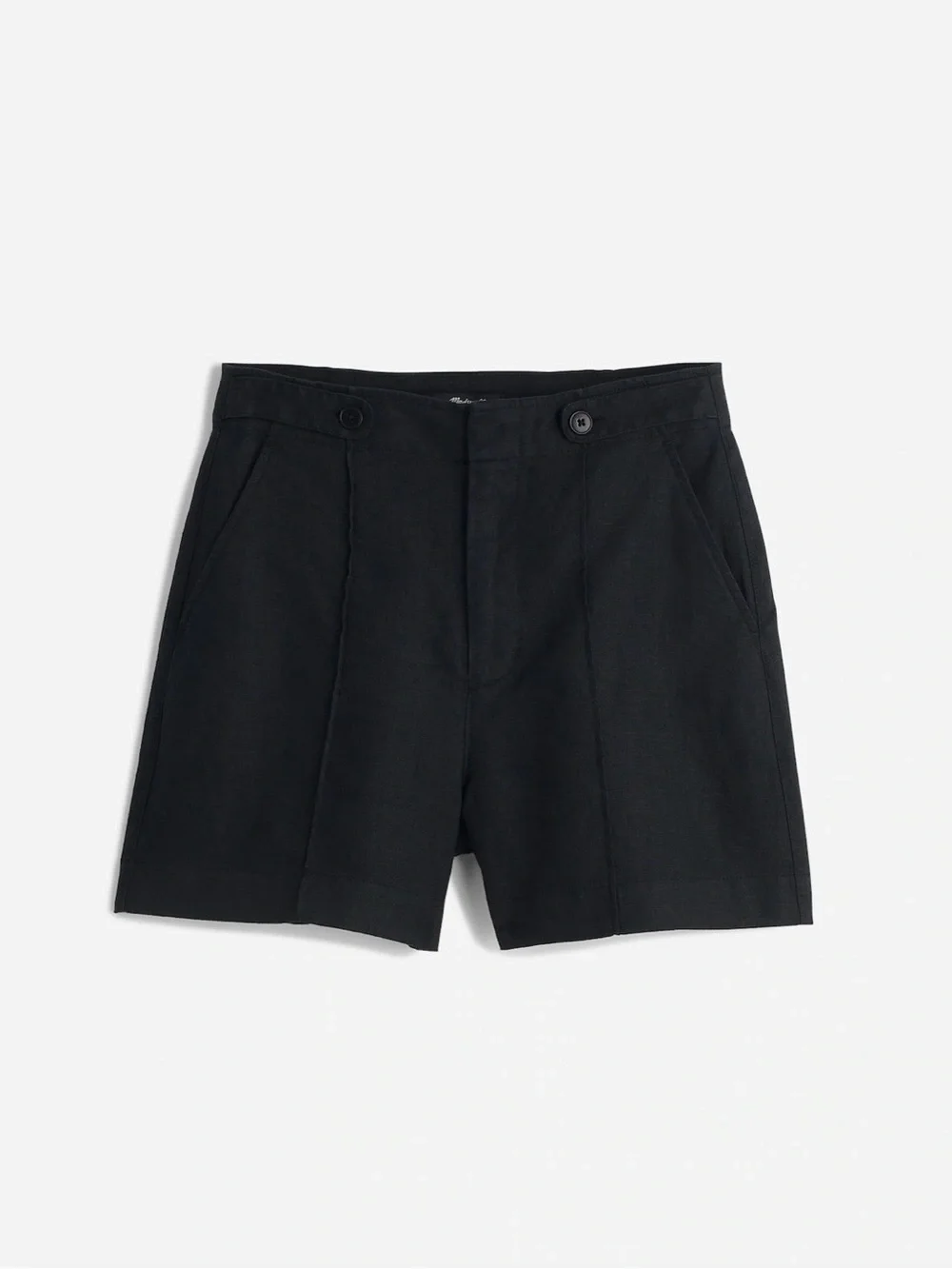 Madewell Clean Button-Tab Shorts in 100% Linen
